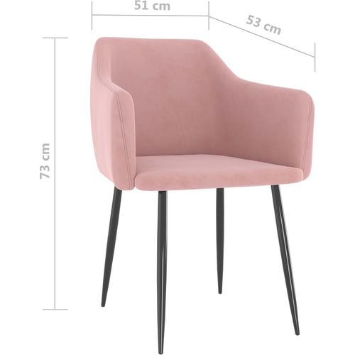 Blagovaonske stolice 4 kom ružičaste baršunaste slika 14