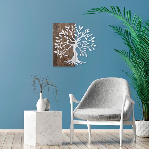 Wallity Drvena zidna dekoracija, Tree - Silver slika 3