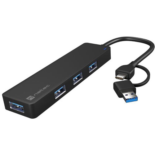 Natec NHU-2023 MAYFLY, USB 3.0 Hub, 4-Port, USB Type-C Adapter, Cable 15 cm slika 1