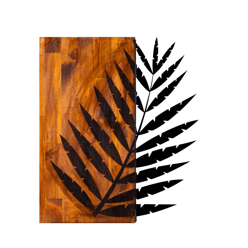 Dekorativni Zidni Ukras Leaf 3 Walnut u Crnoj Boji slika 2