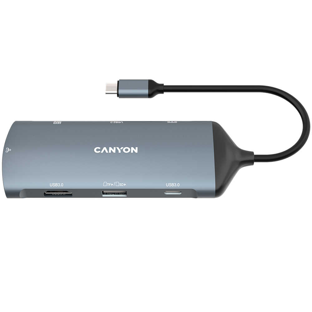 CANYON DS-15 8 u 1 USB-C Hub - HDMI, Gigabit Ethernet, USB 3.1, SD čitač slika 1