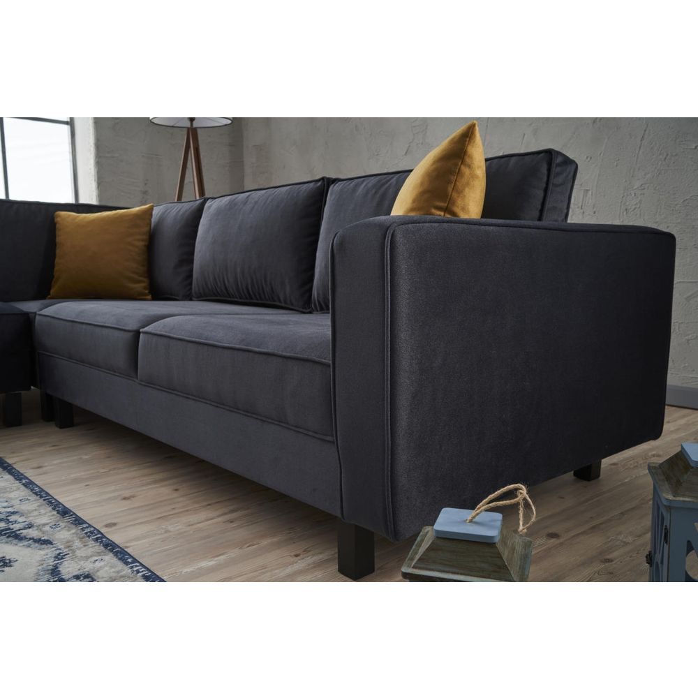 Kale Velvet - Ugao Sofa u Antracit Boji slika 3