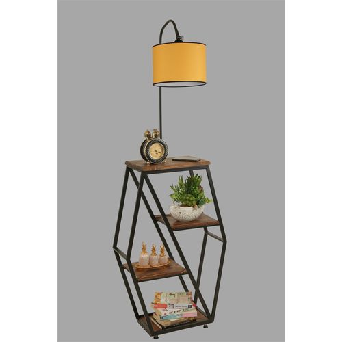 Sembol Ceviz Lambader Silindir Hardal Abajurlu Yellow Floor Lamp slika 3