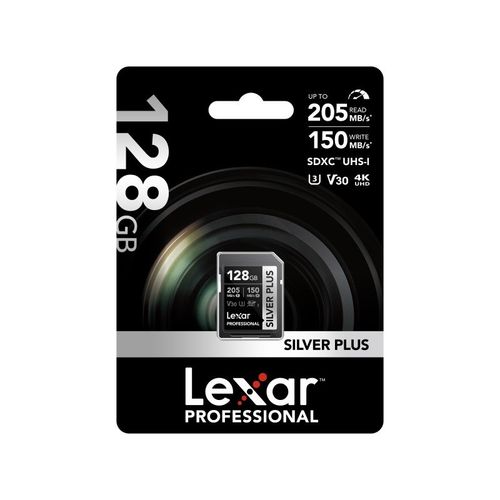 Lexar SD 128GB SDXC Silver Plus UHS-I cards, 205MB/s - 150MB/s C10 V30 U3 slika 1