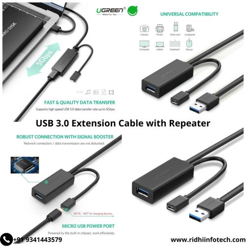 Ugreen USB produžni kabel s napajanjem, 5M slika 3