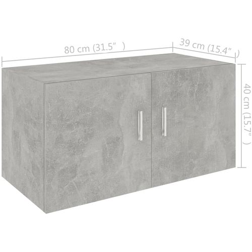 Zidni ormarić siva boja betona 80 x 39 x 40 cm od iverice slika 37