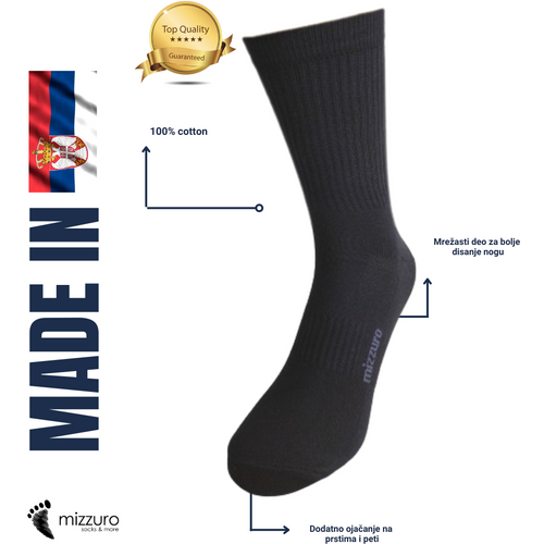 Mizzuro Sportska čarapa crna M slika 1