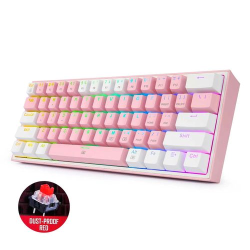 KEYBOARD - REDRAGON FIZZ K617 RGB WIRED PINK/WHITE RED SWITCH slika 3