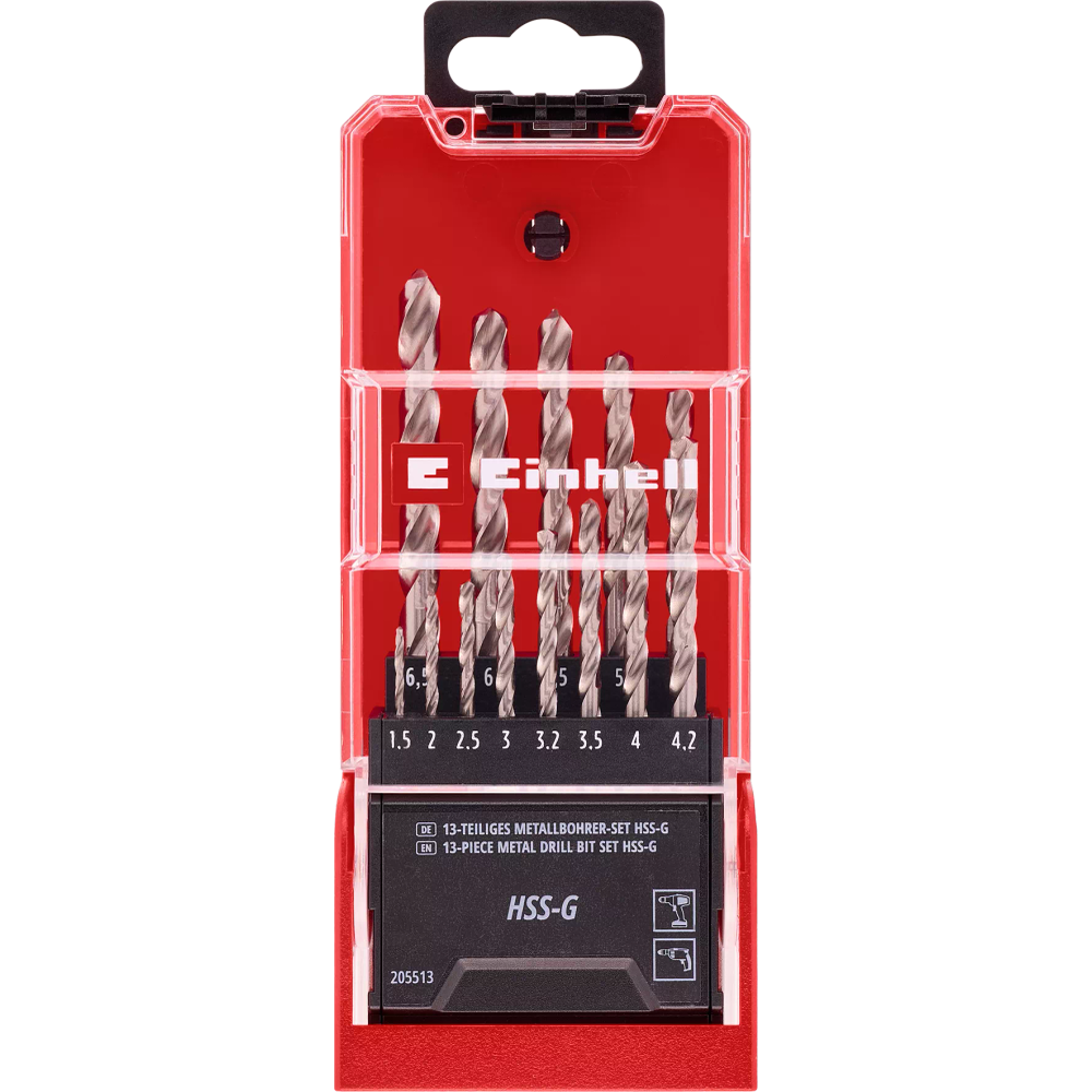 Einhell set borera za metal HSS-G 1,5 - 6,5 mm, 13 kom, Silver slika 2