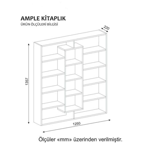 Woody Fashion Polica za knjige, Bijela boja Crvena, Ample - White, Red slika 3