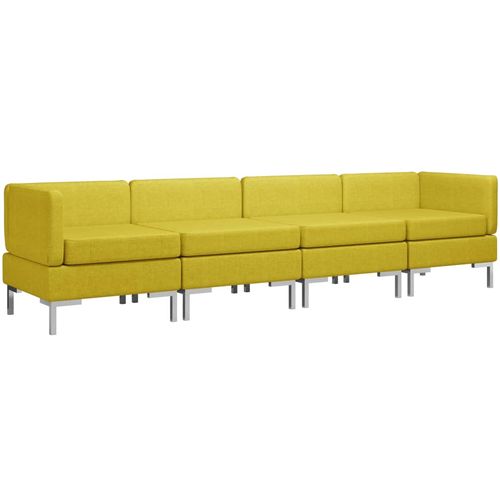 4-dijelni set sofa od tkanine žuti slika 20