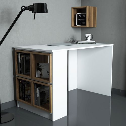 Woody Fashion Studijski stol, Box - White, Walnut slika 1