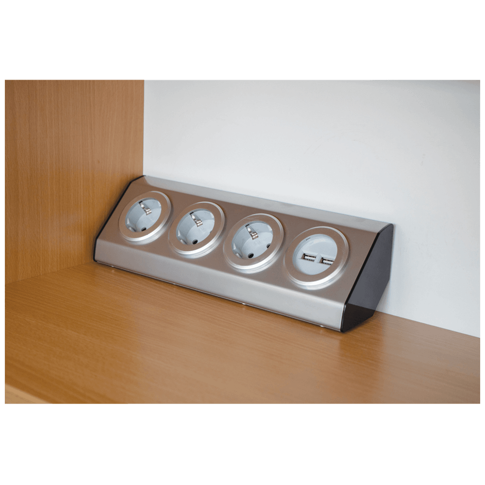 home Strujni razdjeljnik sa 3 utičnice + USB, INOX - KNV 03/USB slika 3