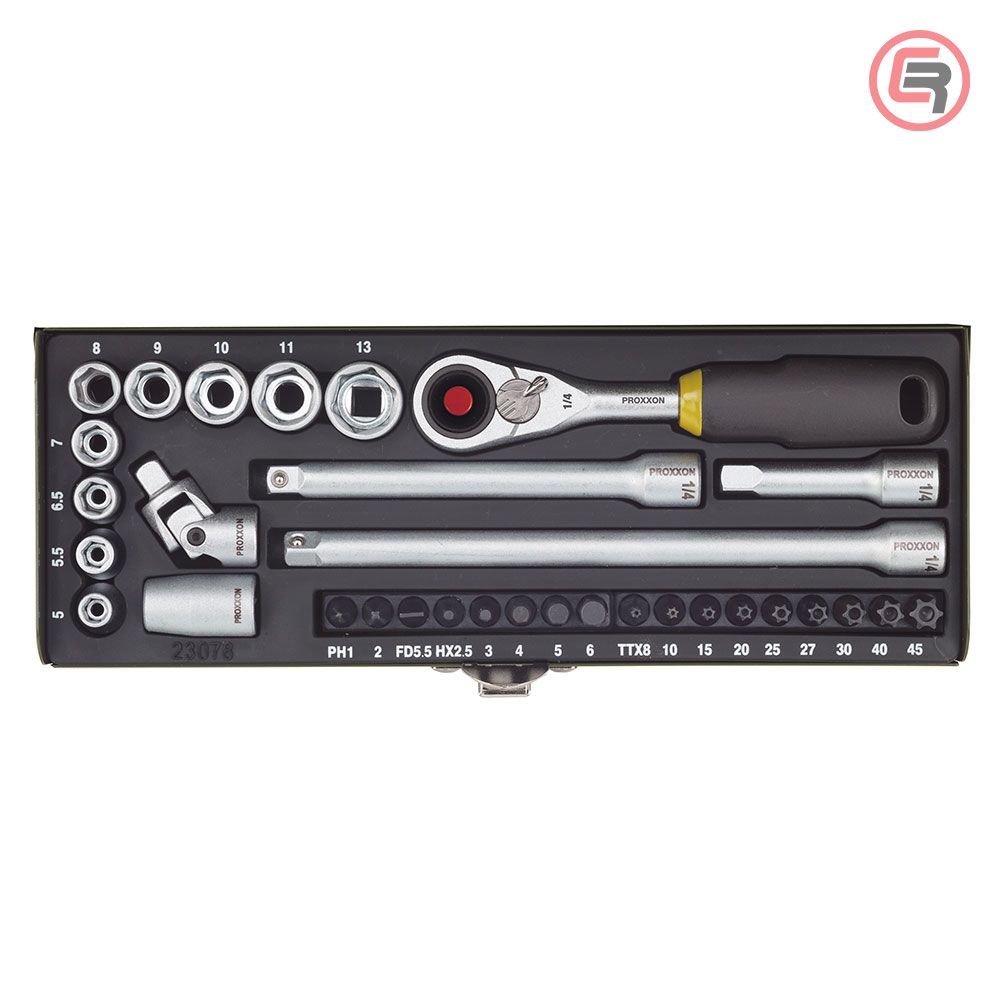 Proxxon Garnitura Nasadnih Ključeva Sa Magnetom 1/4", 5-13mm / 32 dijelna - 23078 slika 1