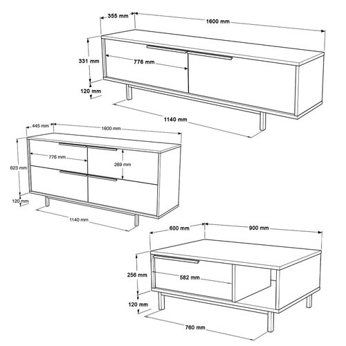 ON20-S Oak Living Room Furniture Set slika 8