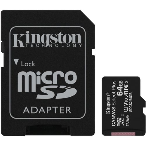 KINGSTON Memorijska kartica A1 MicroSDXC 64GB 100R class 10 SDCS2/64GB + adapter slika 1