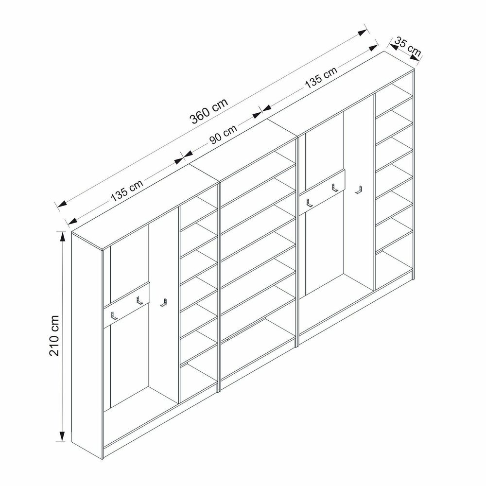 Hall stand Noah - 8207, bijela boja slika 8