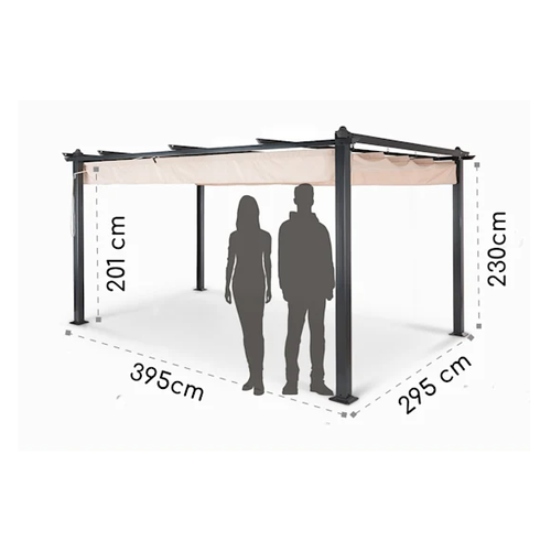 Blumfeldt Pantheon, pergola, vrtni paviljon 3x4 m, aluminij, krov protiv sunca od poliestera slika 3