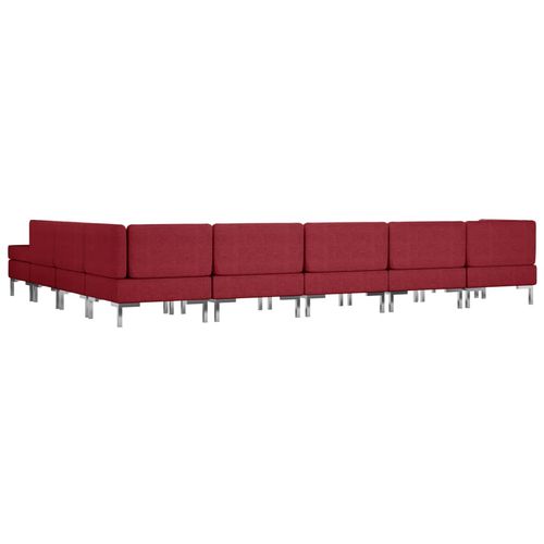 9-dijelni set sofa od tkanine crvena boja vina slika 5