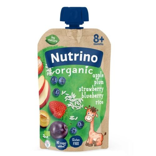 Nutrino Organski pauč jabuka, šljiva, jagoda, borovnica  100g slika 1