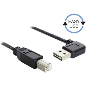 Delock USB kabel USB 2.0 USB-A utikač, USB-B utikač 2.00 m crna pozlaćeni kontakti, UL certificiran 83375