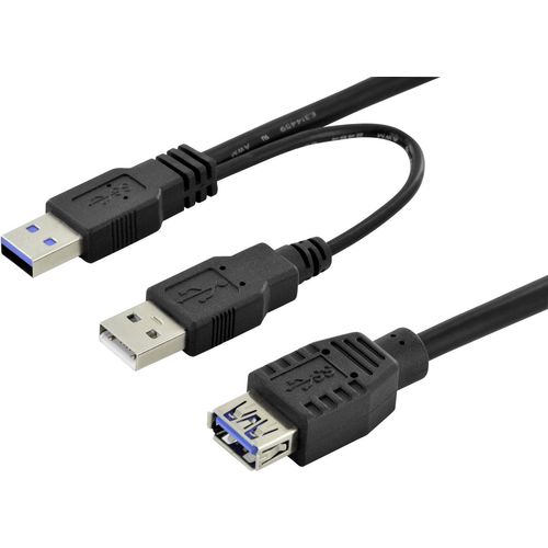 Digitus USB kabel USB 3.2 gen. 1 (USB 3.0) USB-A utikač, USB-A utičnica 0.30 m crna okrugli, dvostruko zaštićen DB-300140-003-S slika 7