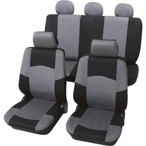 Petex 24274918 Classic navlaka za sjedalo 17-dijelni poliester crna, siva vozačevo sjedalo, sjedalo suvozača, stražnje sjedalo slika 4
