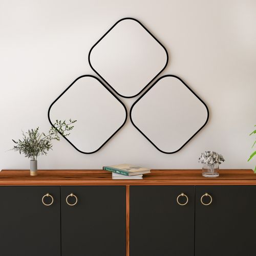 Atlantis Medium - Black Black Decorative Chipboard Mirror slika 2