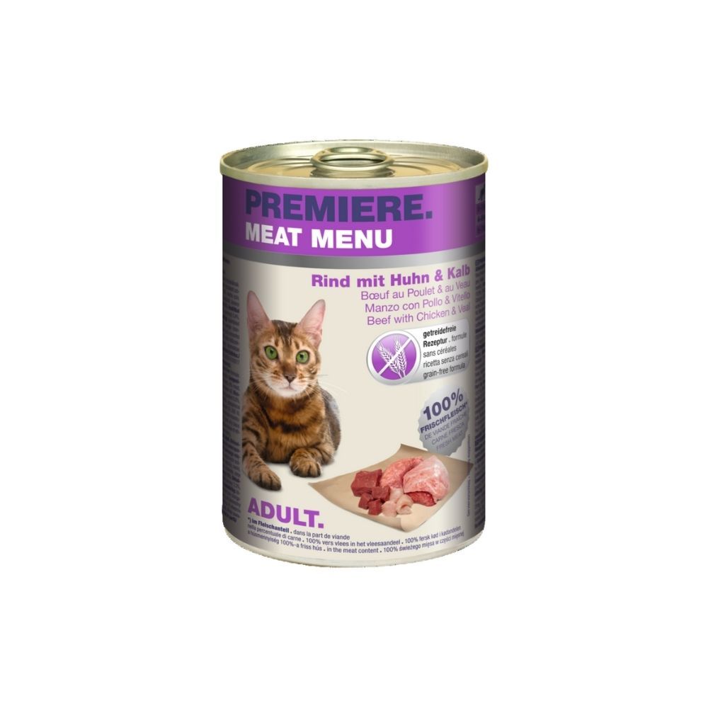 Premiere Meat Menu Adult govedina, teletina i piletina 400 g konzerva slika 1
