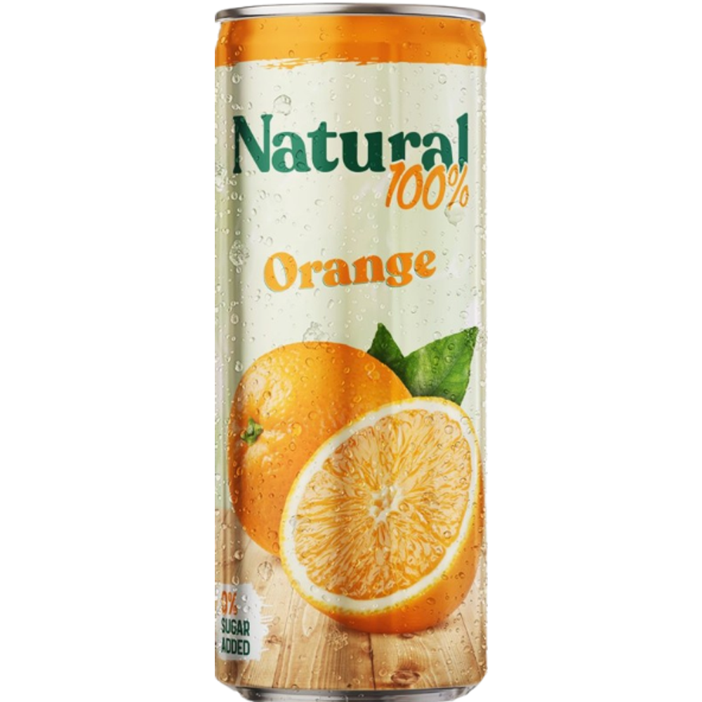 Natural 100% Orange limenka 250ml slika 1
