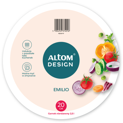 Altom Design lonac od nehrđajućeg čelika sa staklenim poklopcem Emilio 2,5 L slika 3