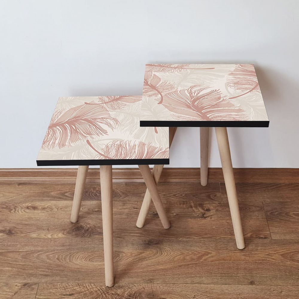 Nesting stolovi 2Shp188 - (2 komada) - boje: bež, ružičasta slika 1