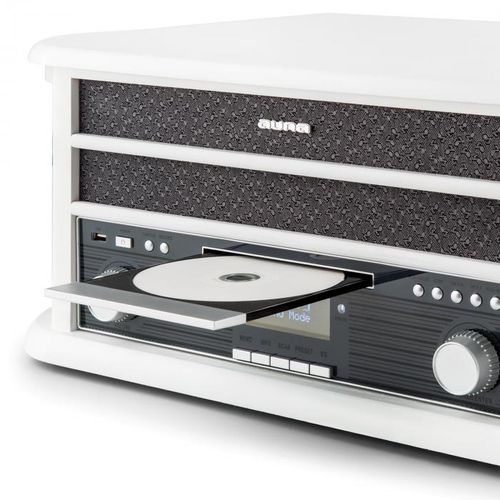 Auna BELLE EPOQUE 1908 DAB, retro stereo sustav, gramofon, DAB +, Bluetooth, bijeli, BIjela slika 4