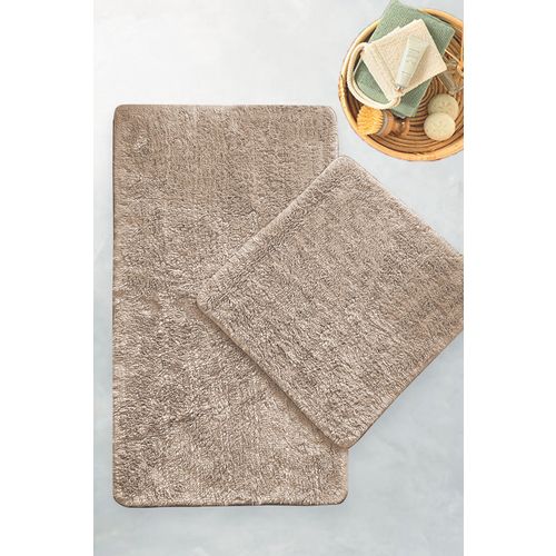 Set Pamučnih Kupatilskih Prostirki Cotton Basic - Stone Stone (2 Dela) slika 1