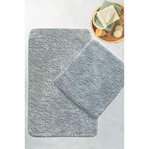 Set Pamučnih Kupatilskih Prostirki Cotton Basic - Siva (2 Komada)