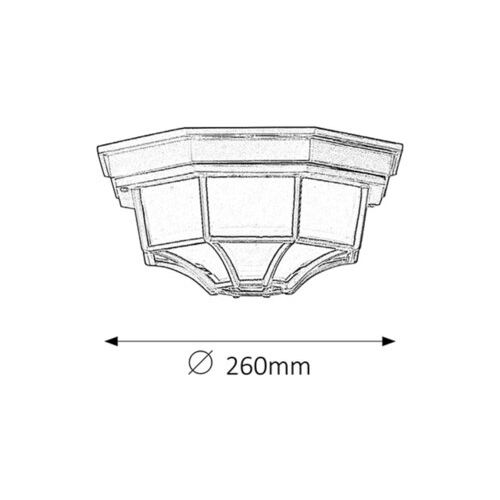 Rabalux Milano spoljna plafonjera E27 100W crna IP44 Spoljna rasveta slika 2