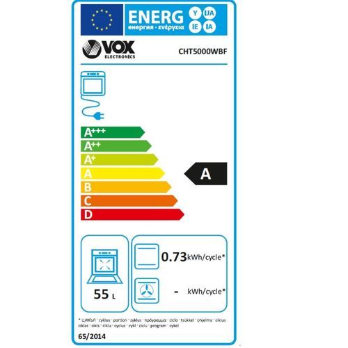 Vox CHT5000WBF Staklokeramički šporet, Konvencionalna rerna, Širina 50 cm slika 2