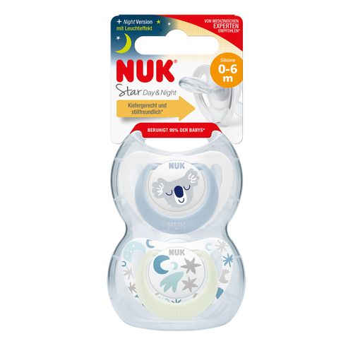 NUK duda varalica - silikon Star Day &amp; Night 0-6 m, 2/1 10730692 slika 1