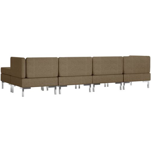 5-dijelni set sofa od tkanine smeđi slika 24
