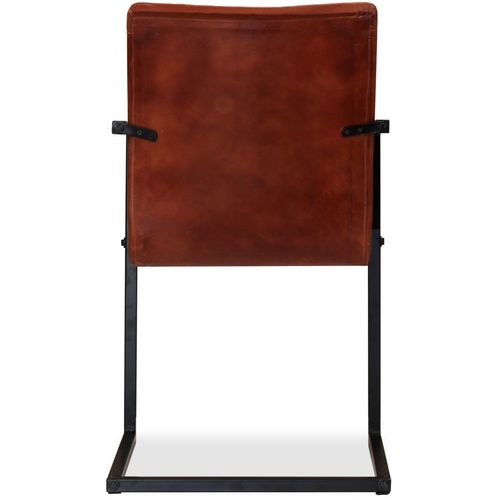 Blagovaonske stolice od prave kože 6 kom smeđe slika 41