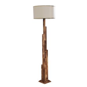 Kule Yanık Lambader Silindir Finli Krem Erkametli Copper Floor Lamp