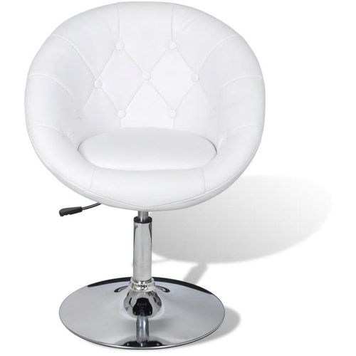 Barski stolac od umjetne kože bijeli slika 1