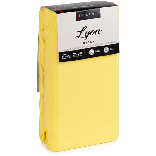 Pamučna plahta s gumicom Svilanit Lyon yellow 140x200 cm slika 2