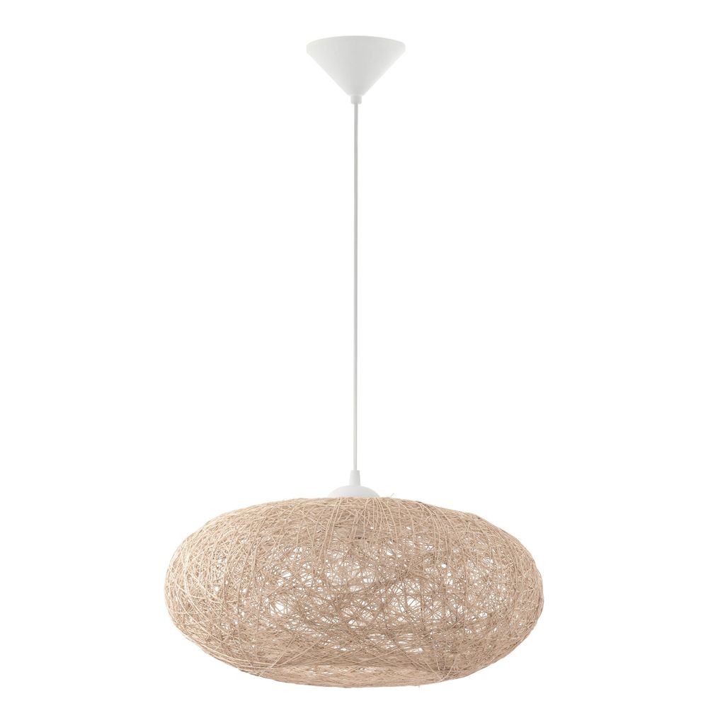 Eglo Campilo visilica - Bijela plastika i bež tekstil, E27 1x60W slika 1
