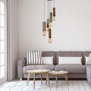 Dikdörtgen 5Li Kahve Ahşap Sarkıt Walnut
Black Chandelier