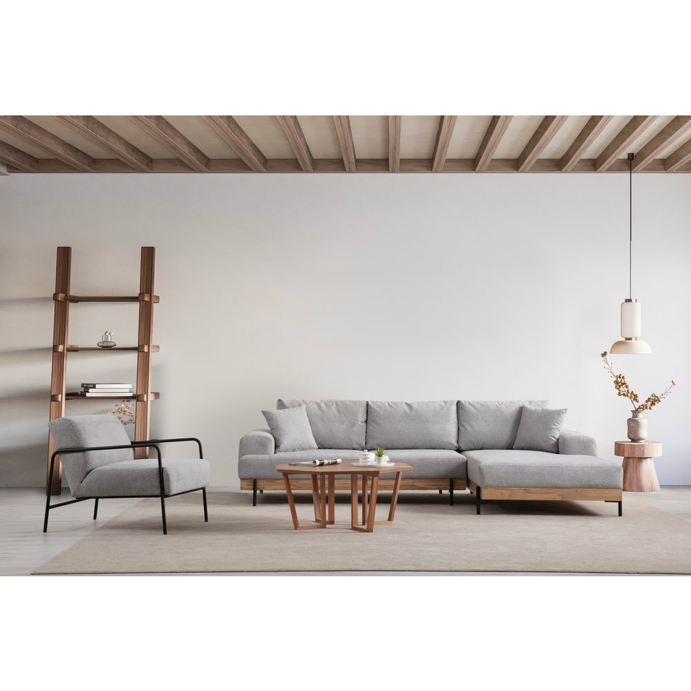 Eti Oak Desni - Sivi Ugaoni Sofa slika 3