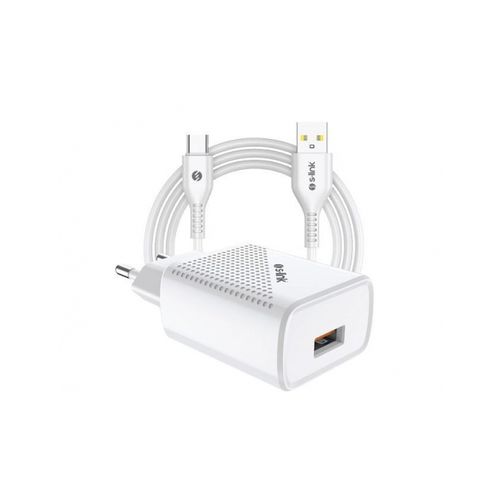 S-link sl-ec40t kućni punjač za telefon sa kablom usb c beli slika 1