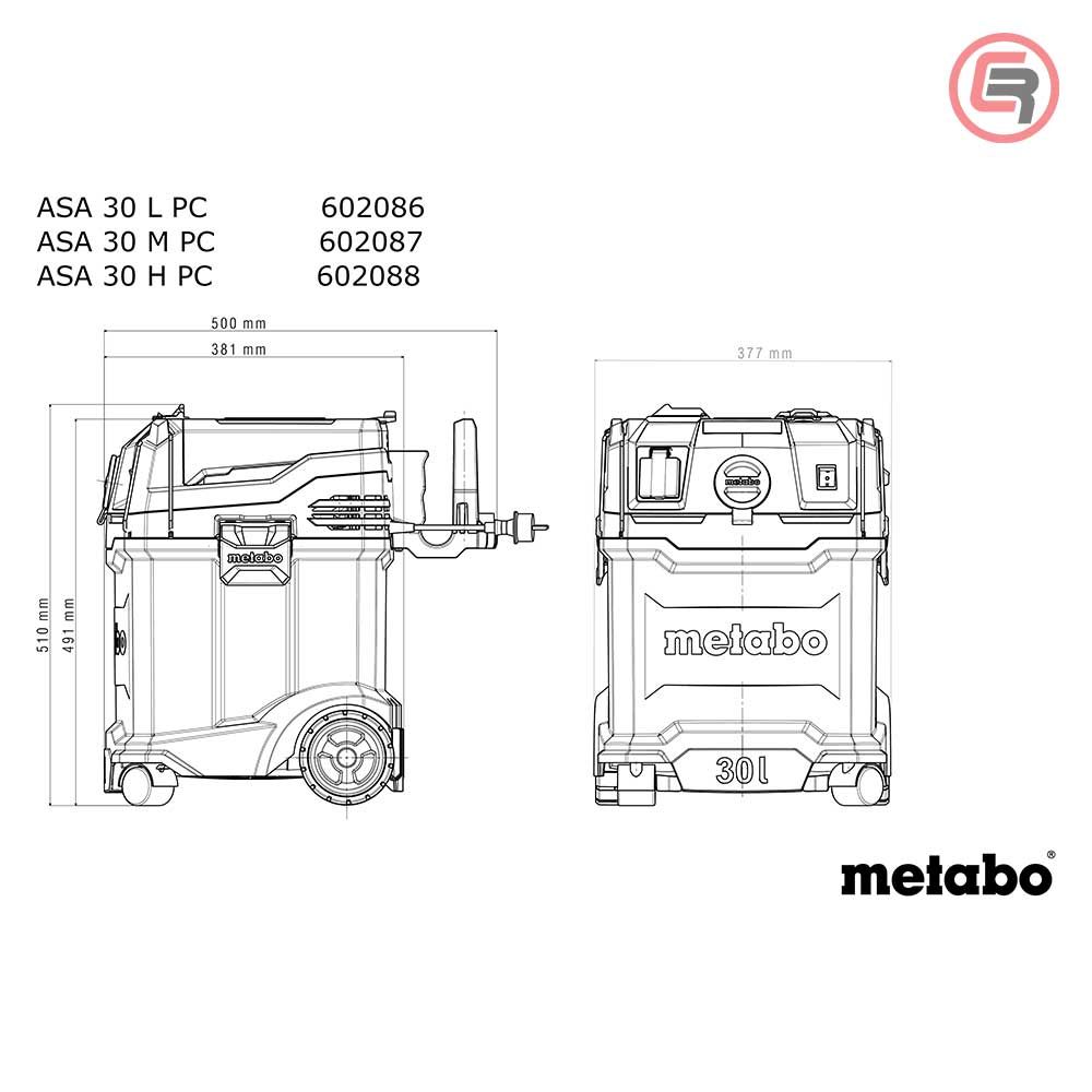 Metabo Usisivač ASA 30 L PC Univerzalni Automatik 1.200 W – 602086000 slika 9