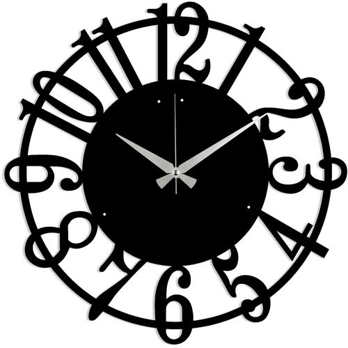 Metal Wall Clock 15 - Black Black Decorative Metal Wall Clock slika 2