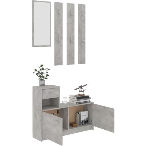 Set za hodnik siva boja betona 100 x 25 x 76,5 cm od iverice slika 3